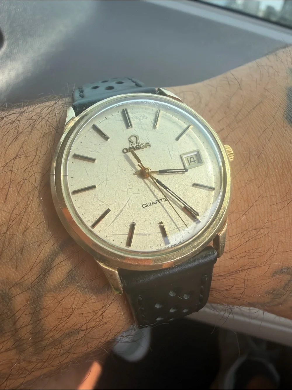 Omega 10k gold filled quartz 1370 watch